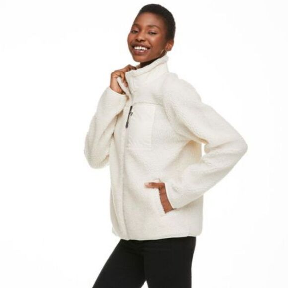 George Natural Sherpa Full-Zip Jacket in Natural size L - Picture 2 of 16